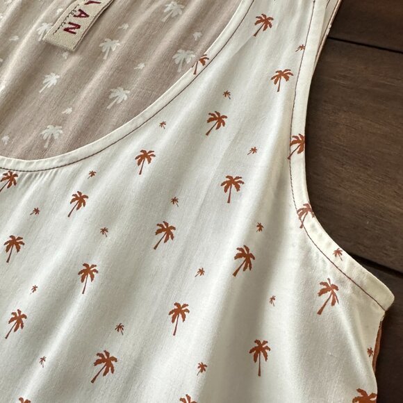 Anthropologie Dolan Palm Tree Design Tank Top Medium EUC - Picture 8 of 15